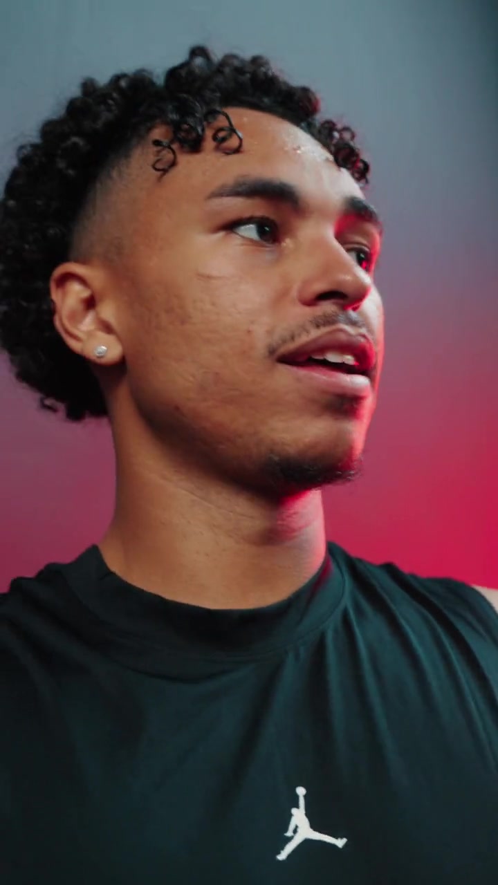 Jayo in a Jumpman tank at the Jordan Strength launch